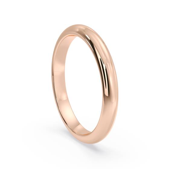 DHD25M D Shape Wedding Ring - 2.5mm width, Medium depth