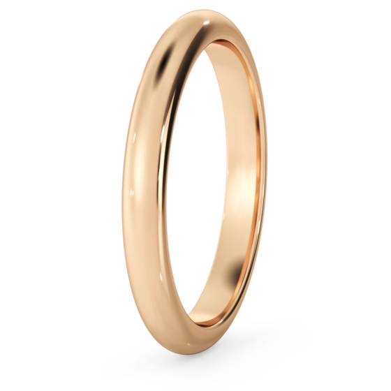 DHD25M D Shape Wedding Ring - 2.5mm width, Medium depth