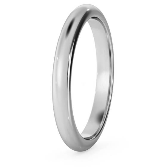 DHD25M D Shape Wedding Ring - 2.5mm width, Medium depth
