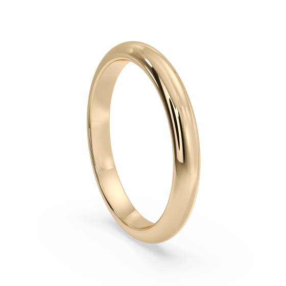 DHD25M D Shape Wedding Ring - 2.5mm width, Medium depth