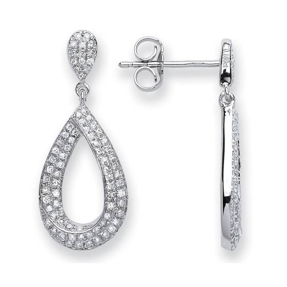 9k White Gold 0.35ct Pear shape Earrings