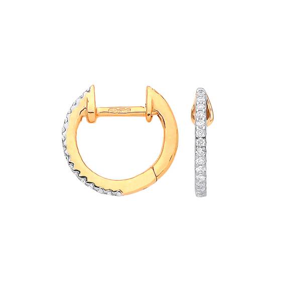 9k Yellow Gold 0.10ct Diamond Earrings
