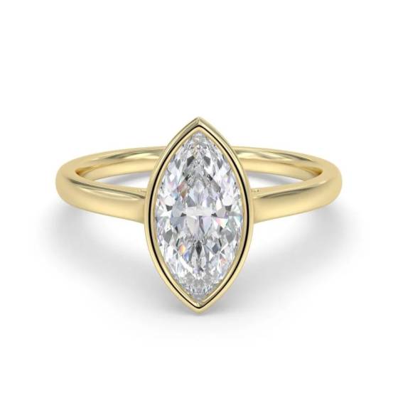 2.03ct VVS2/E Marquise Cut Labgrown Diamond Bezel Solitaire Ring