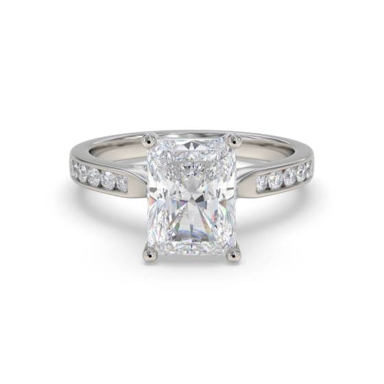 Radiant Diamond Shoulder Set Ring