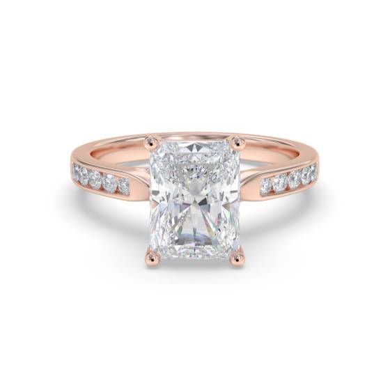 Radiant Diamond Shoulder Set Ring