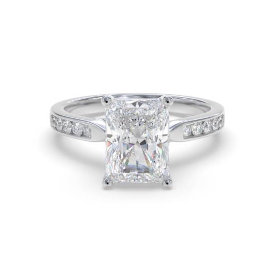 Radiant Diamond Shoulder Set Ring
