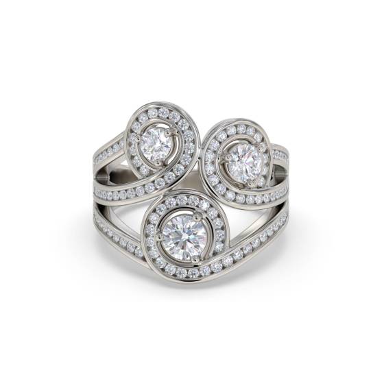 Multi Row Loop Round Diamond Dress Ring