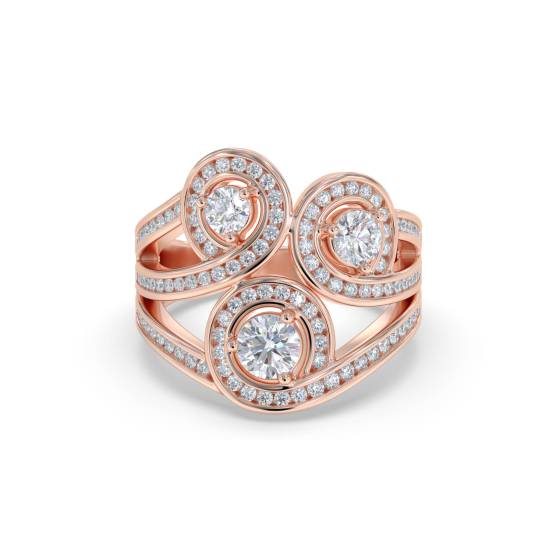 Multi Row Loop Round Diamond Dress Ring