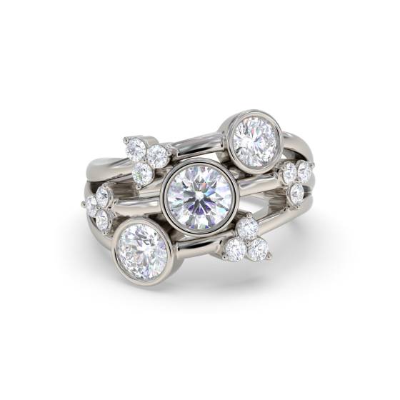 Round Diamond Bezel Set Dress Ring