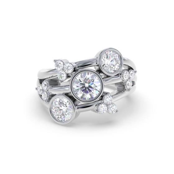 Round Diamond Bezel Set Dress Ring