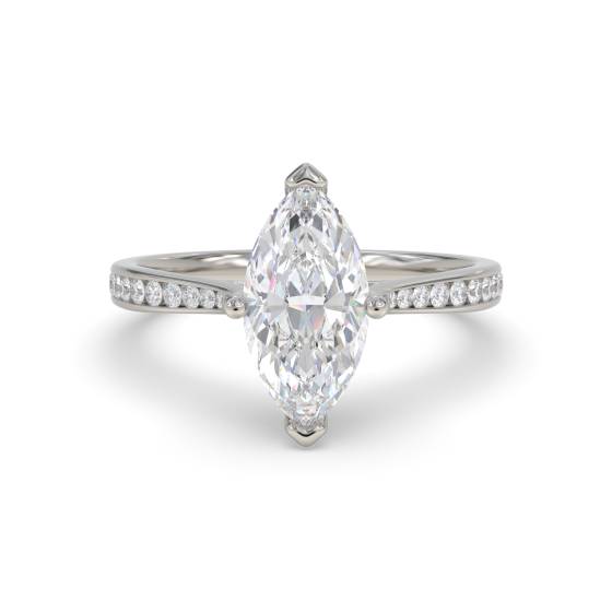 Marquise Diamond Shoulder Set Ring