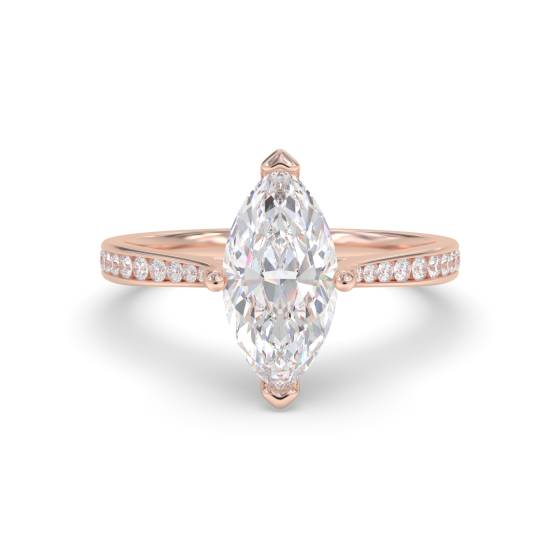 Marquise Diamond Shoulder Set Ring