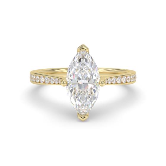 Marquise Diamond Shoulder Set Ring