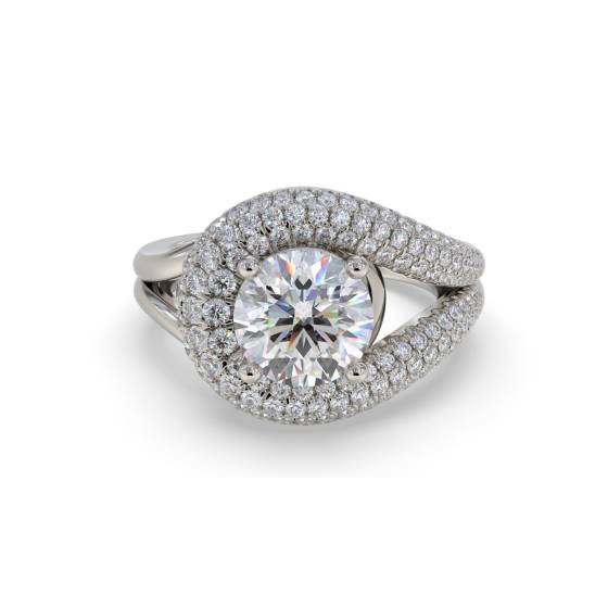 Modern Vintage Round Diamond Ring