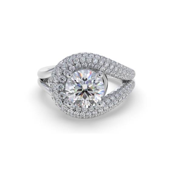 Modern Vintage Round Diamond Ring