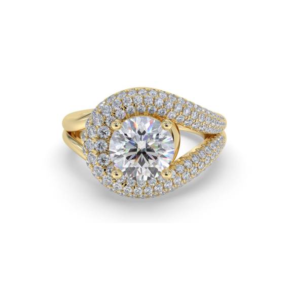 Modern Vintage Round Diamond Ring