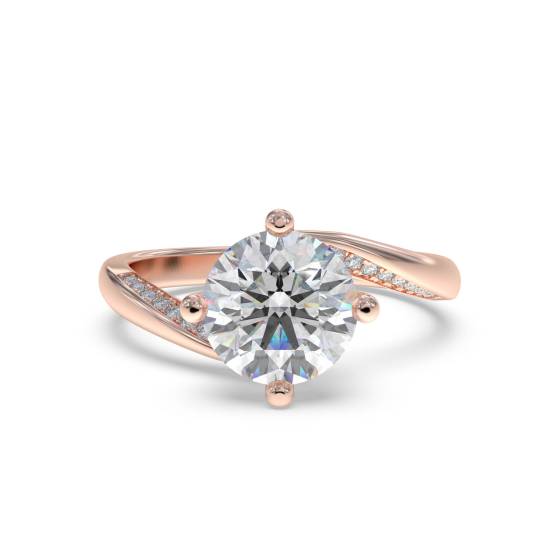 Round Shoulder Set Diamond Engagement Ring