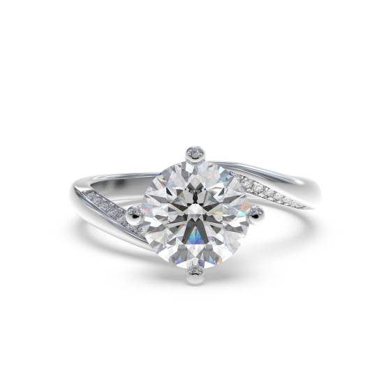 Round Shoulder Set Diamond Engagement Ring