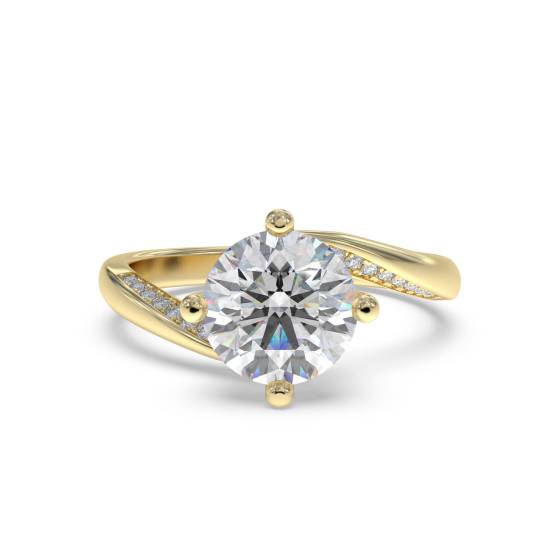 Round Shoulder Set Diamond Engagement Ring
