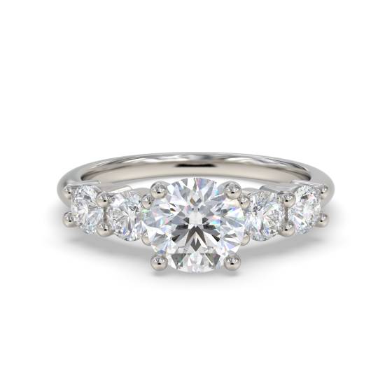 Round Diamond Shoulder Set Diamond Engagement Ring