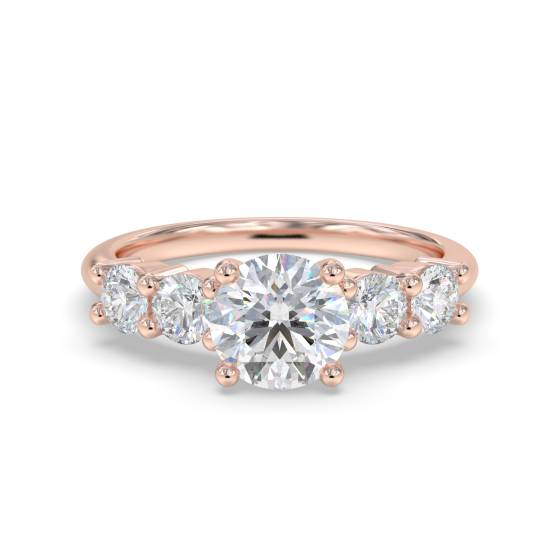 Round Diamond Shoulder Set Diamond Engagement Ring
