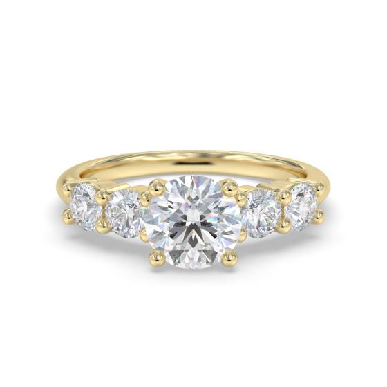 Round Diamond Shoulder Set Diamond Engagement Ring