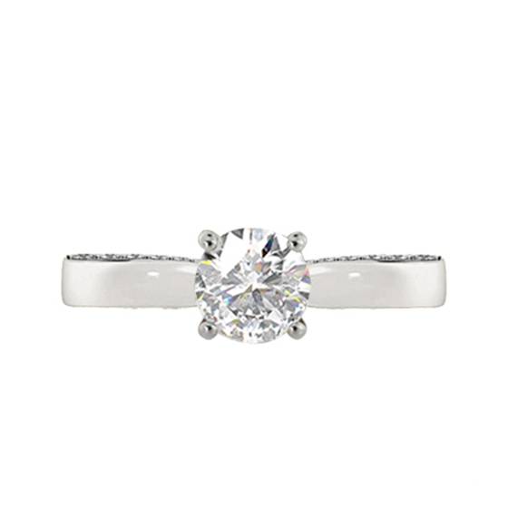 0.50ct SI2/G Round Natural Diamond Shoulder Set Ring