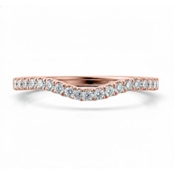 0.25ct VS/E-F Natural Diamond Wedding Ring in 18k Rose Gold/White Gold