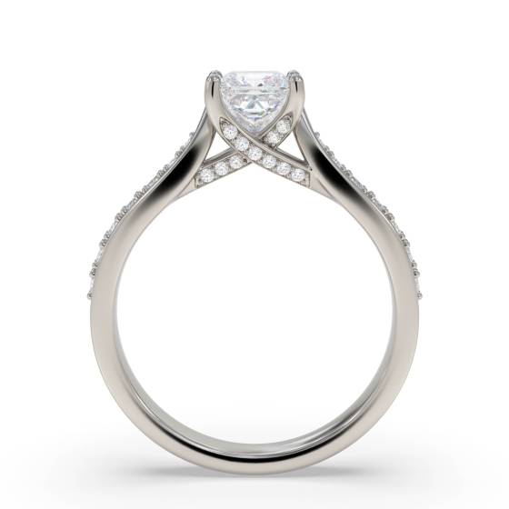 Princess Diamond Shoulder Set Ring