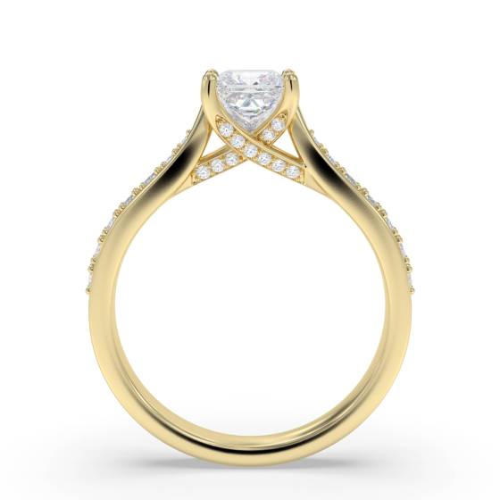 Princess Diamond Shoulder Set Ring