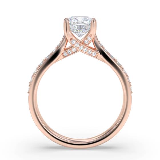 Cushion Diamond Shoulder Set Ring
