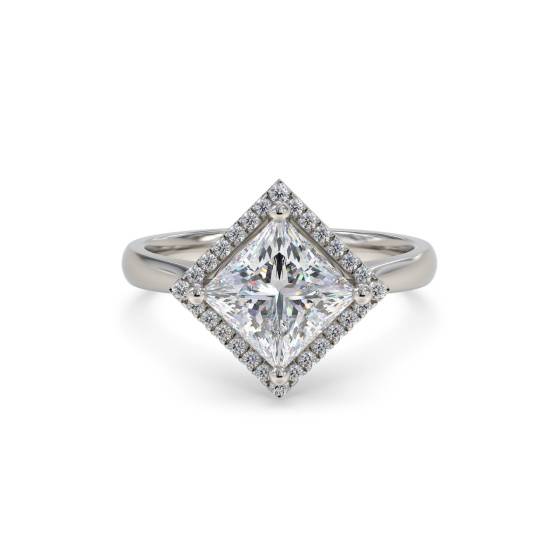 Princess Diamond Single Halo Ring