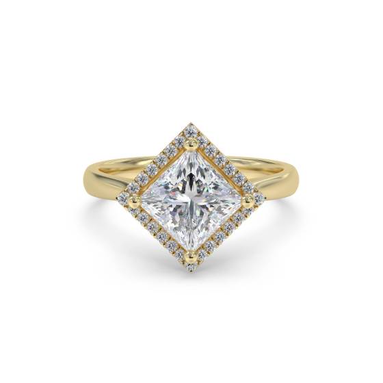 Princess Diamond Single Halo Ring
