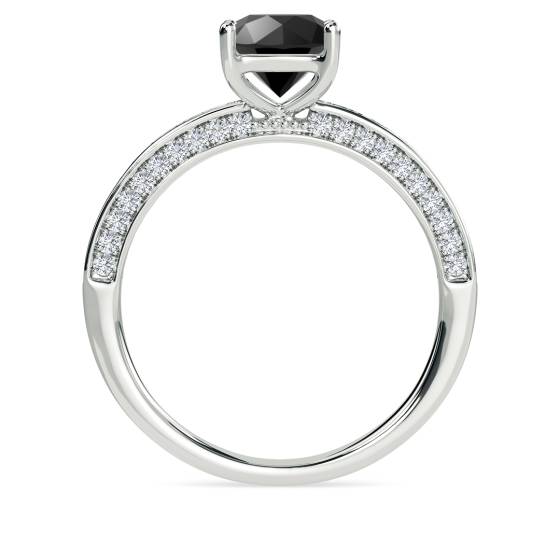 Black Diamond Shoulder Set Ring