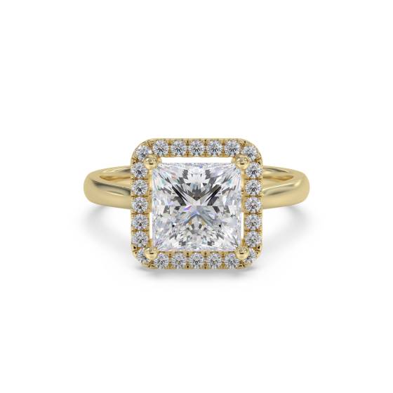Princess Diamond Single Halo Ring