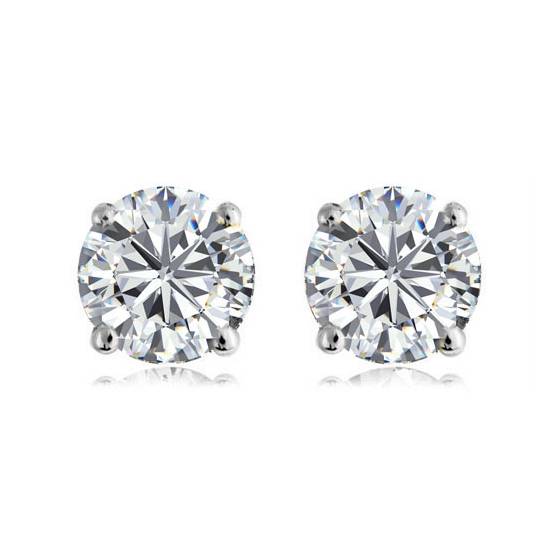 0.80ct SI2/F Round Natural Diamond Stud Earrings