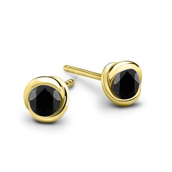 0.15 SI/G-H Round Black Diamond Earrings
