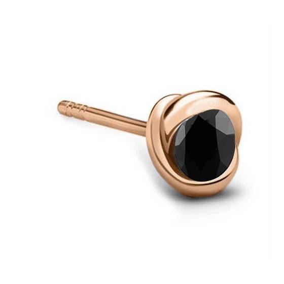 Mens Black Diamond Single Stud Earring