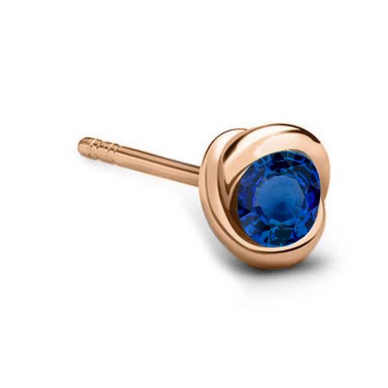 Mens Blue Sapphire Gemstone Single Stud Earring
