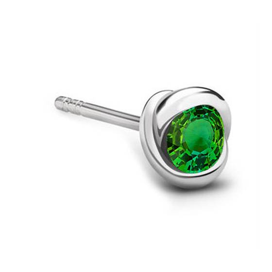 Mens Green Emerald GemStone Single Stud Earring