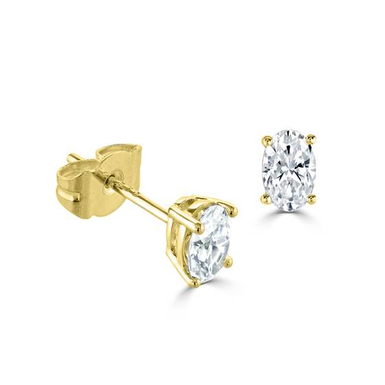 Classic Oval Diamond Stud Earrings