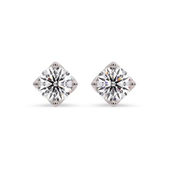 Round Diamond Stud Earrings