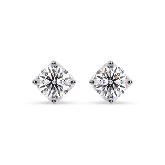 Round Diamond Stud Earrings