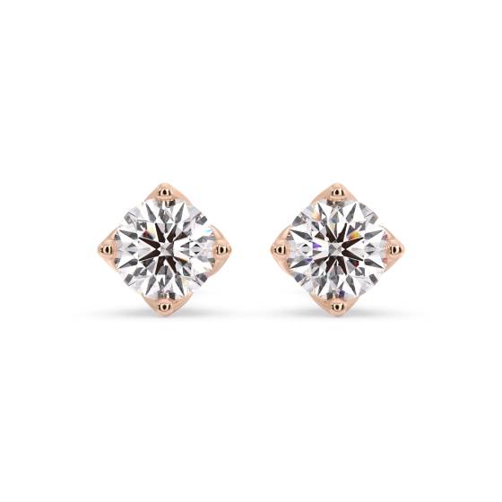 Round Diamond Stud Earrings