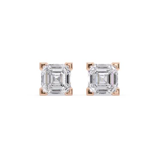 Classic Asscher Diamond Stud Earrings