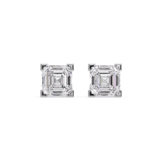 Classic Asscher Diamond Stud Earrings