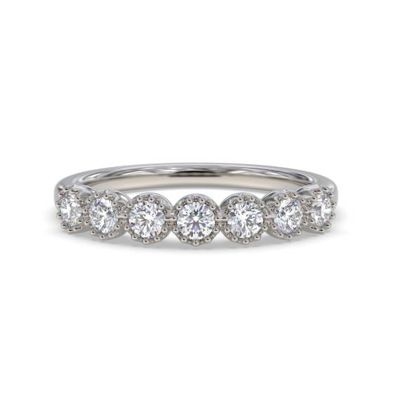 DHDOMHET20167 7 Stone Round Diamond Bezel Set Half Eternity Ring