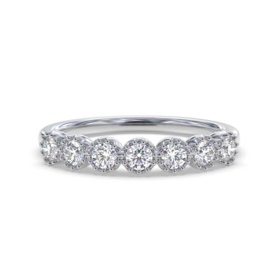 DHDOMHET20167 7 Stone Round Diamond Bezel Set Half Eternity Ring