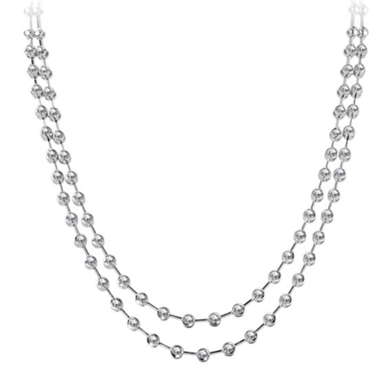 3.0ct Elegant Two Strand Round Diamond Necklace