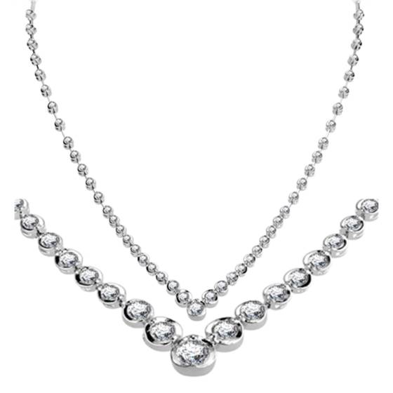 1.60ct Elegant V Shaped Round Diamond Necklace